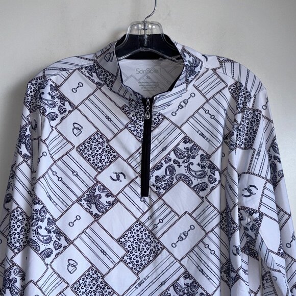 San Soleil Quarter Zip Golf Top Size XL Equestrian - Picture 2 of 10